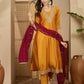 Silk Anarkali Embroidery Square Neck Kurta with Pant & Dupatta