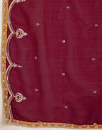 Silk Blend Embroidered Anarkali 3 Piece Kurta Set