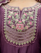Silk Embroidered Anarkali 3 Piece Kurta Set