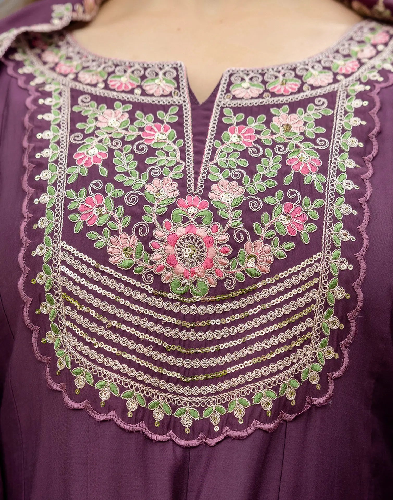 Silk Embroidered Anarkali 3 Piece Kurta Set