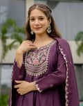 Silk Embroidered Anarkali 3 Piece Kurta Set