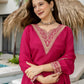 Silk Embroidered Straight Kurta with Pant & Dupatta