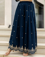Silk Embroidered Straight 3 Piece Kurta Set