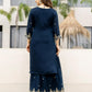Silk Embroidered Straight Kurta with Pant & Dupatta