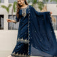 Silk Embroidered Straight Kurta with Pant & Dupatta