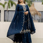 Silk Embroidered Straight Kurta with Pant & Dupatta
