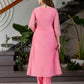 Silk Blend Embroidered Anarkali Kurta with Pant & Dupatta