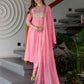 Silk Blend Embroidered Anarkali Kurta with Pant & Dupatta