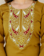 Silk Blend Embroidered Straight 3 Piece Kurta Set