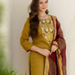 Silk Embroidered Straight Kurta with Pant & Dupatta