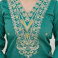 Silk Embroidered Straight Kurta with Pant & Dupatta