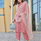 Affordable Light Pink Floral Printed Kurta Set