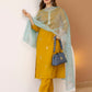 Cotton Embroidered Straight Kurta with Pant & Dupatta