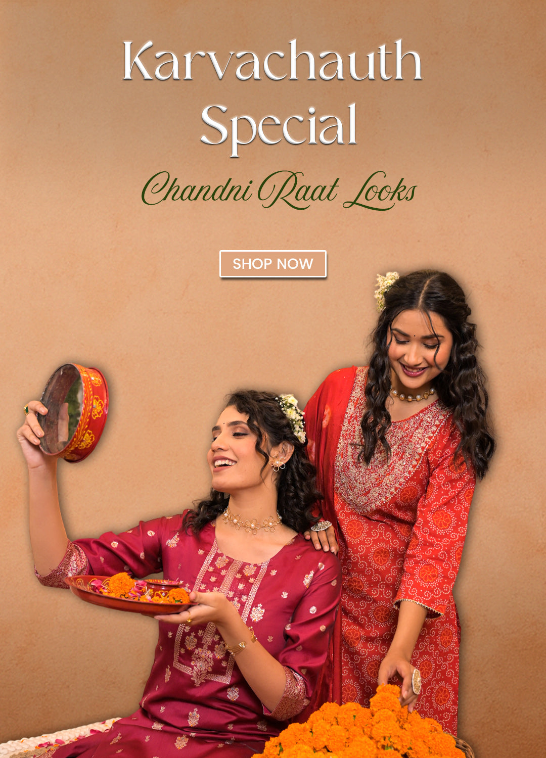 Karva Chauth special kurti set for women – stylish embroidered kurta with dupatta, festive ethnic wear and affordable traditional outfits by Skylee