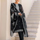 Skylee Black Silk Embroidered Straight Kurta Set for Women