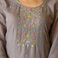 Grey Silk Embroidered Straight Kurta Set with Pant & Dupatta for Women Festive & Wedding Wear