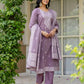 V Neck Cotton Kurta Set with Dupatta Under 1299 for Festive Wear