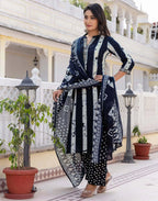 Skylee Viscose Rayon Embroidered Straight 3 Piece Kurta Set For Woman