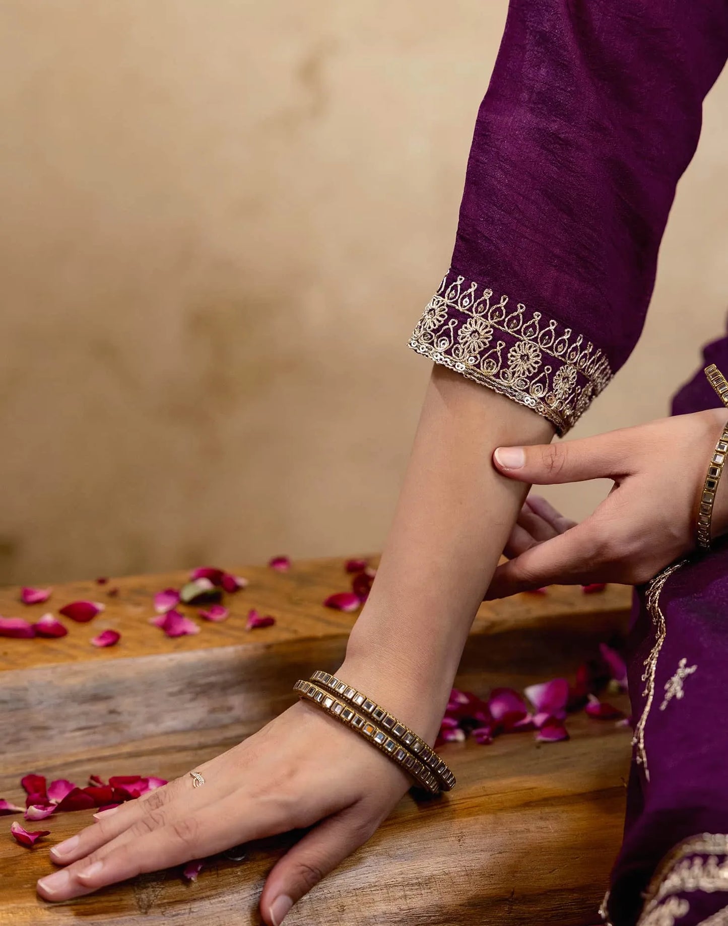 Silk Embroidered Straight Kurta with Pant & Dupatta