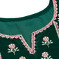 Dark Green Velvet Straight Kurta Set with Pants & Dupatta under 1000