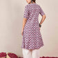 Cotton Printed A-line Round Neck Kurti