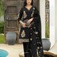 Cotton Embroidered V-Neck Straight Kurta with Pant & Dupatta