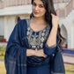 Silk Blend Weaving and Lace Straight Kurta with Pant & Dupatta