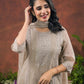 Silk Embroidered Round Neck Straight Kurta with Pant & Dupatta