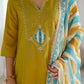 Silk Embroidery and Sequin Work Straight Kurta with Pant & Dupatta