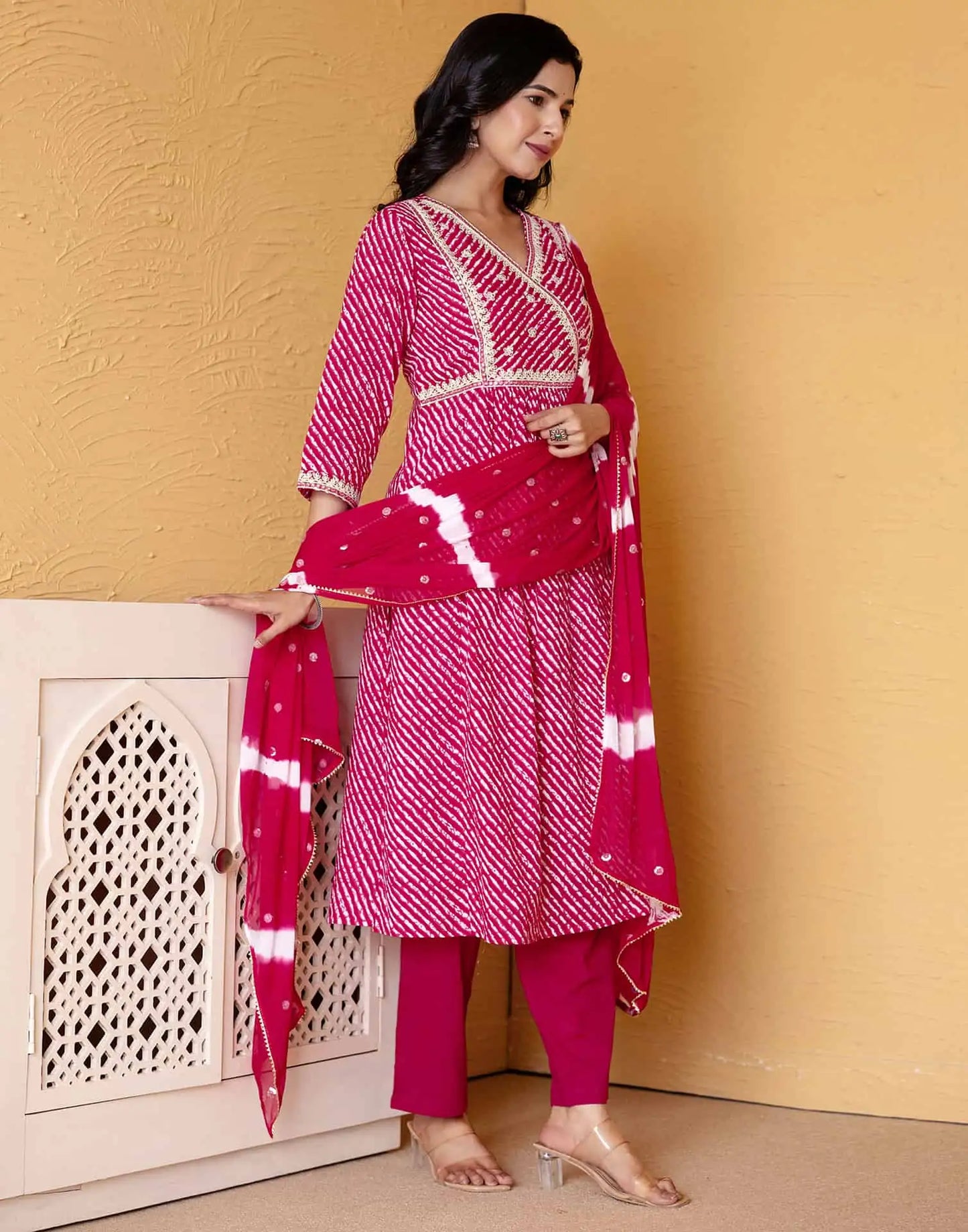 Cotton Printed Straight Kurta with Pant & Dupatta