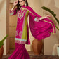 Silk Embroidered Straight Kurta with Pant & Dupatta