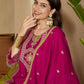 Silk Embroidered Straight Kurta with Pant & Dupatta