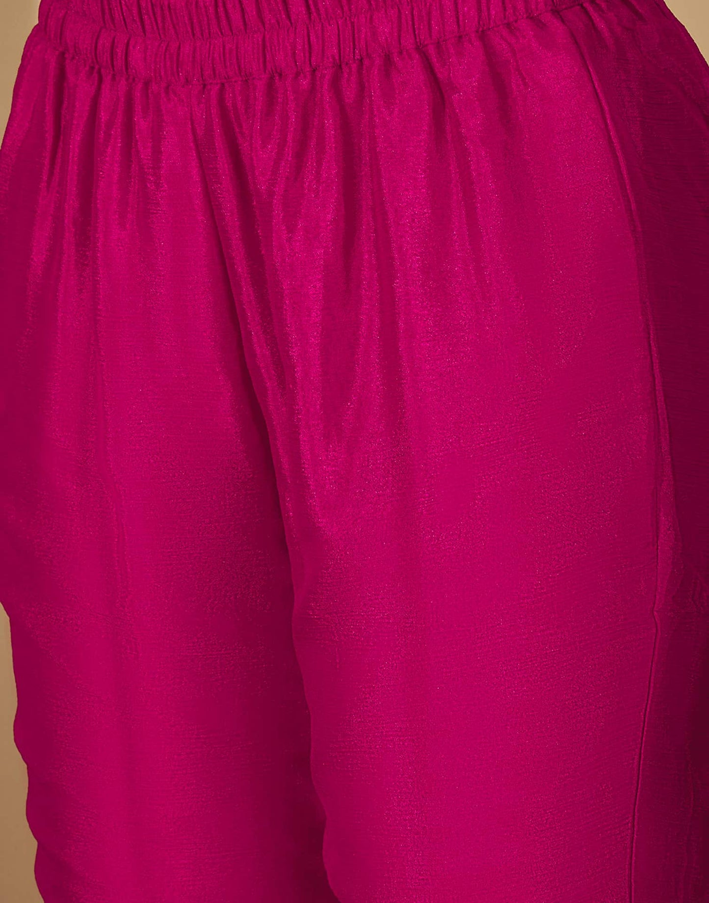 Silk Embroidered Straight Kurta with Pant & Dupatta