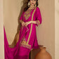 Silk Embroidered Straight Kurta with Pant & Dupatta