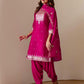 Silk Embroidered Straight Kurta with Pant & Dupatta