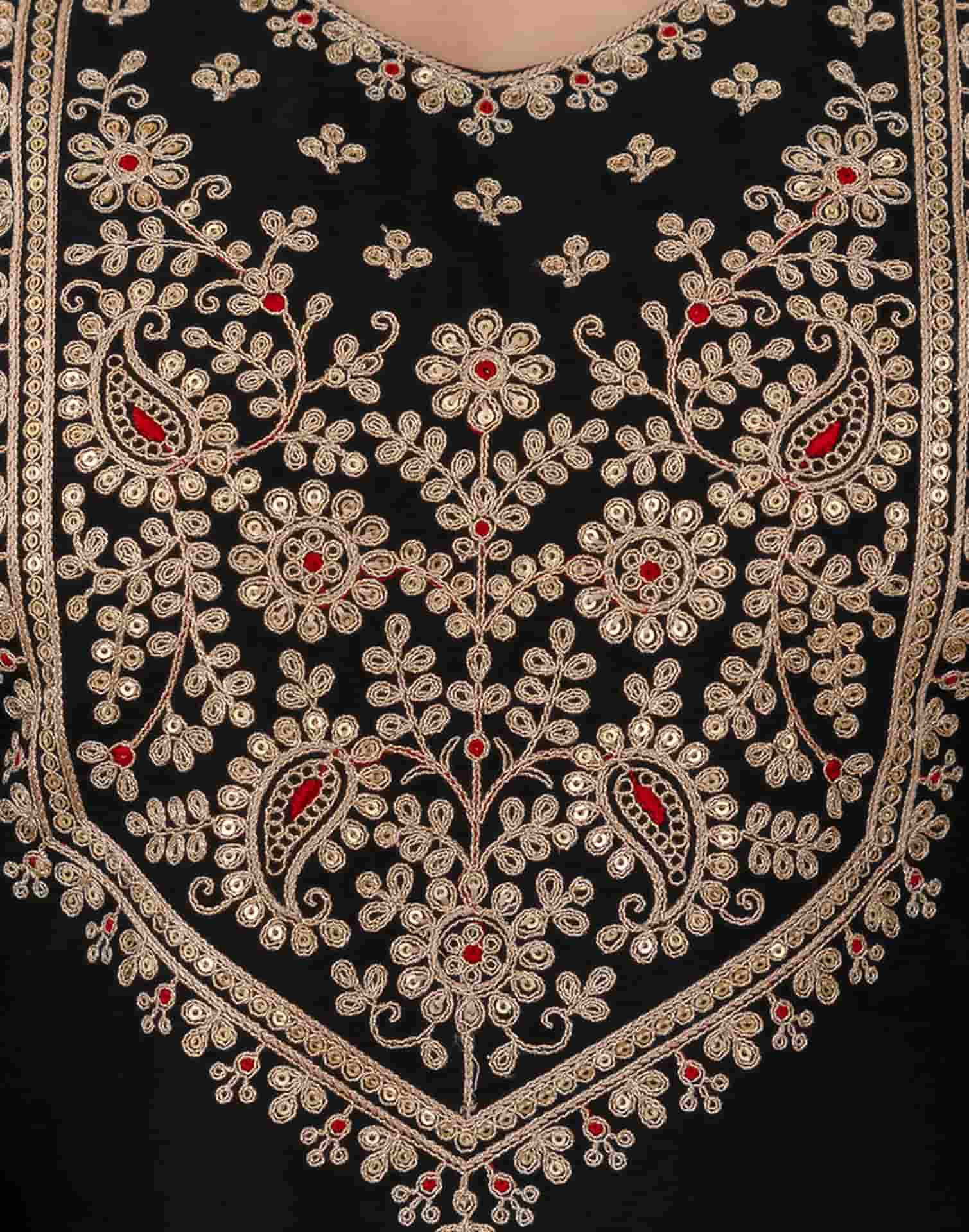 Skylee Silk Embroidered Straight 3 Piece Kurta Set For Woman