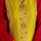 Silk Straight Embroidery V-Neck Kurta with Pant & Dupatta