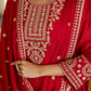 Silk Straight Embroidery Round Neck Kurta with Pant & Dupatta