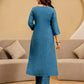 Silk Embroidered Straight Kurta with Pant & Dupatta