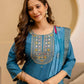 Silk Embroidered Straight Kurta with Pant & Dupatta