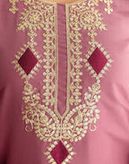 Silk Blend Embroidered Straight 3 Piece Kurta Set