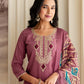 Silk Embroidered Straight Kurta with Pant & Dupatta