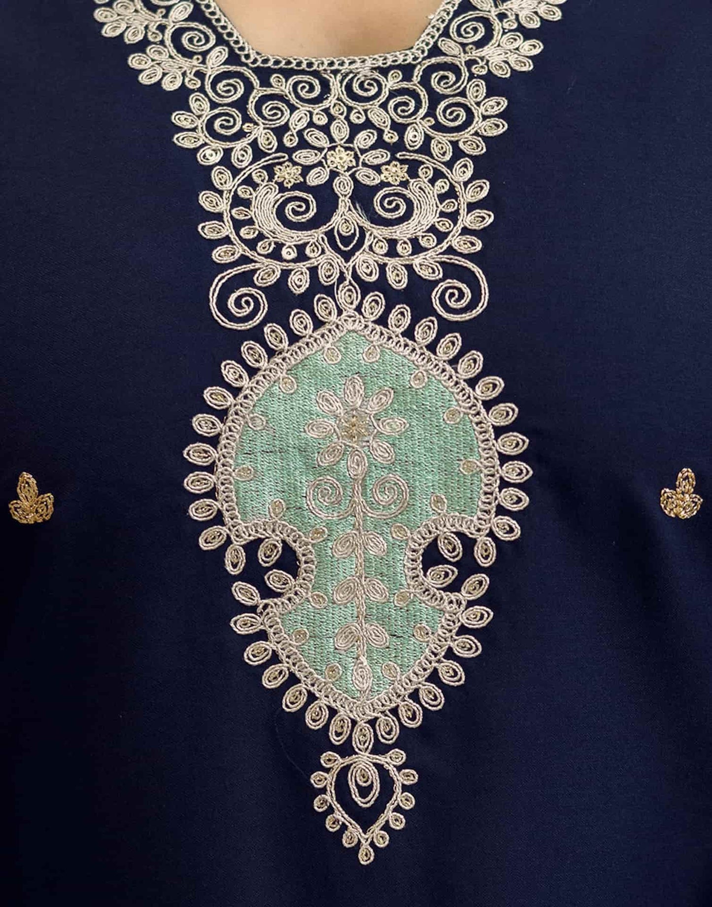 Rayon Embroidered Straight Kurta with Pant & Dupatta
