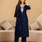 Rayon Embroidered Straight Kurta with Pant & Dupatta