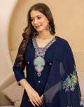 Cotton Embroidered Straight 3 Piece Kurta Set