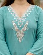 Cotton Embroidered Straight 3 Piece Kurta Set