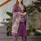 Cotton Blend Embroidered Straight Kurta with Pant & Dupatta