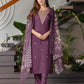Cotton Blend Embroidered Straight Kurta with Pant & Dupatta