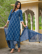 Viscose Rayon Printed Straight 3 Piece Kurta Set