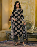 Viscose Rayon Embroidered Straight 3 Piece Kurta Set